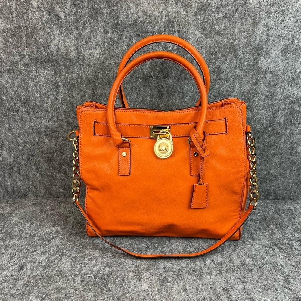 Michael Kors MK Hamilton Whipped Large Tote Burnt Orange